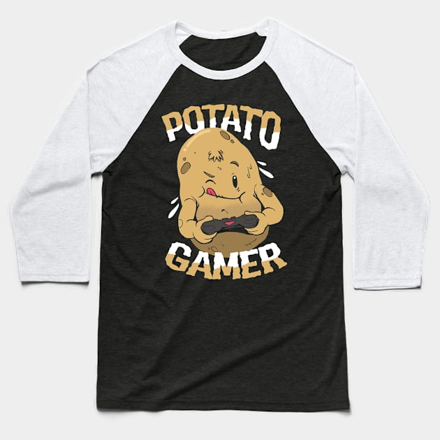 potato gamer Baseball T-Shirt by HBfunshirts